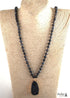 Boho Necklace, RH Precious Stone, Blue with Druzy